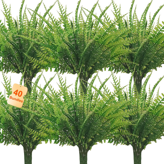 40 pcs Artificial Boston Fern Plants Resistant UV