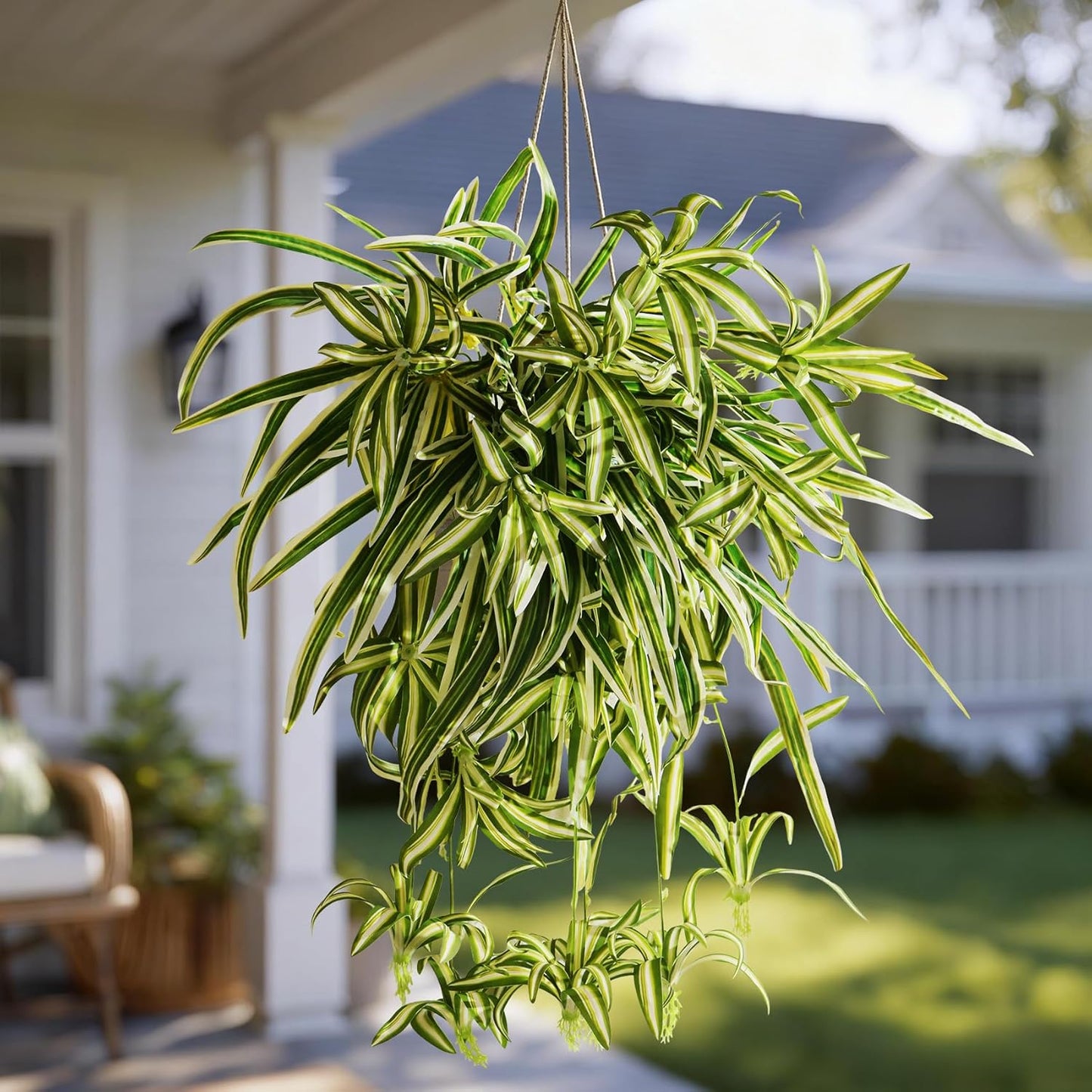 2 pcs Artificial Spider Hanging Plants Chlorophytum Home