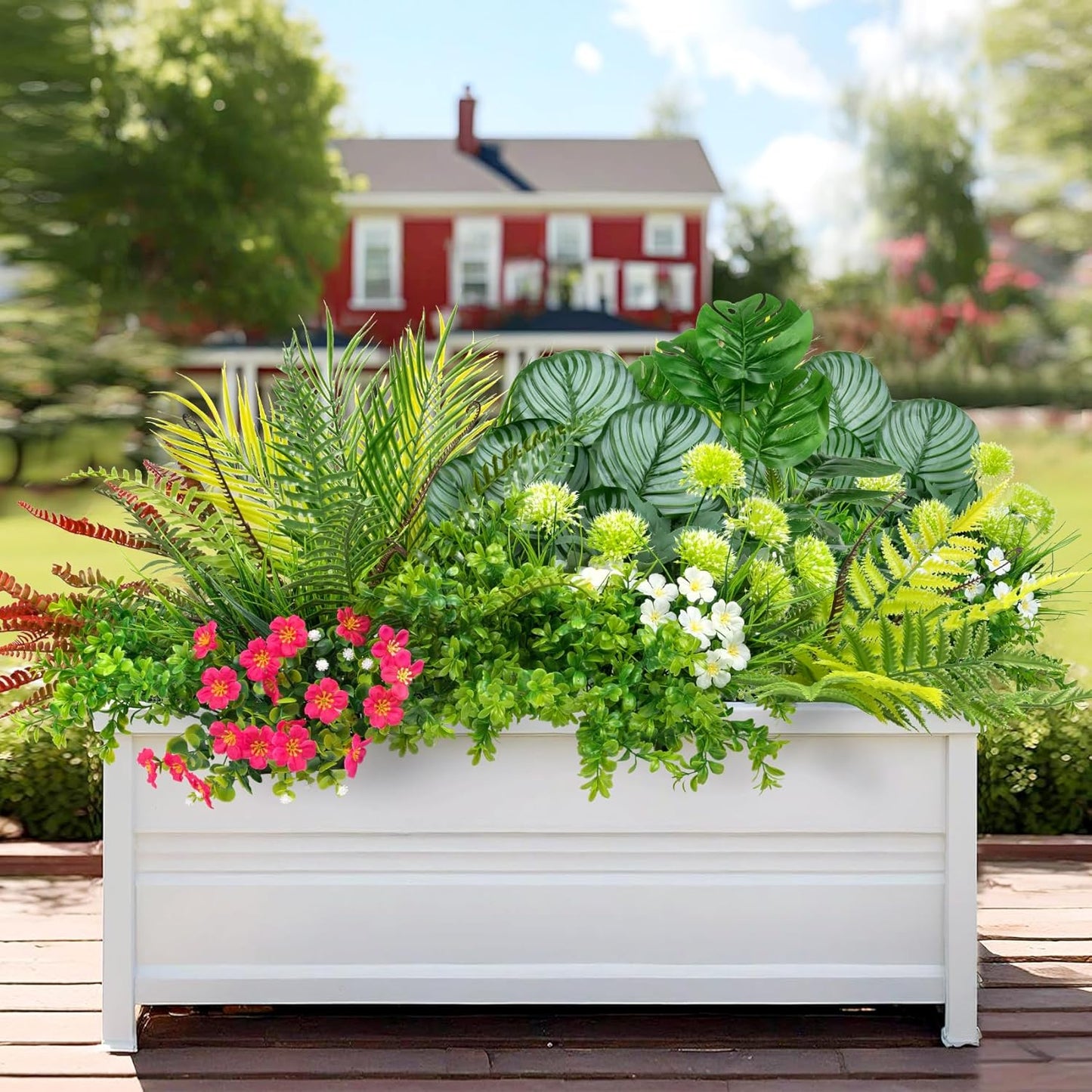 20 pcs Artificial Outdoor Plants Resistant Flowers UV