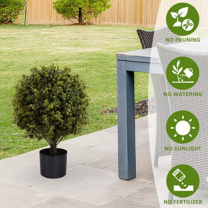 2 pack 22 inch Artificial Ball Topiary Trees