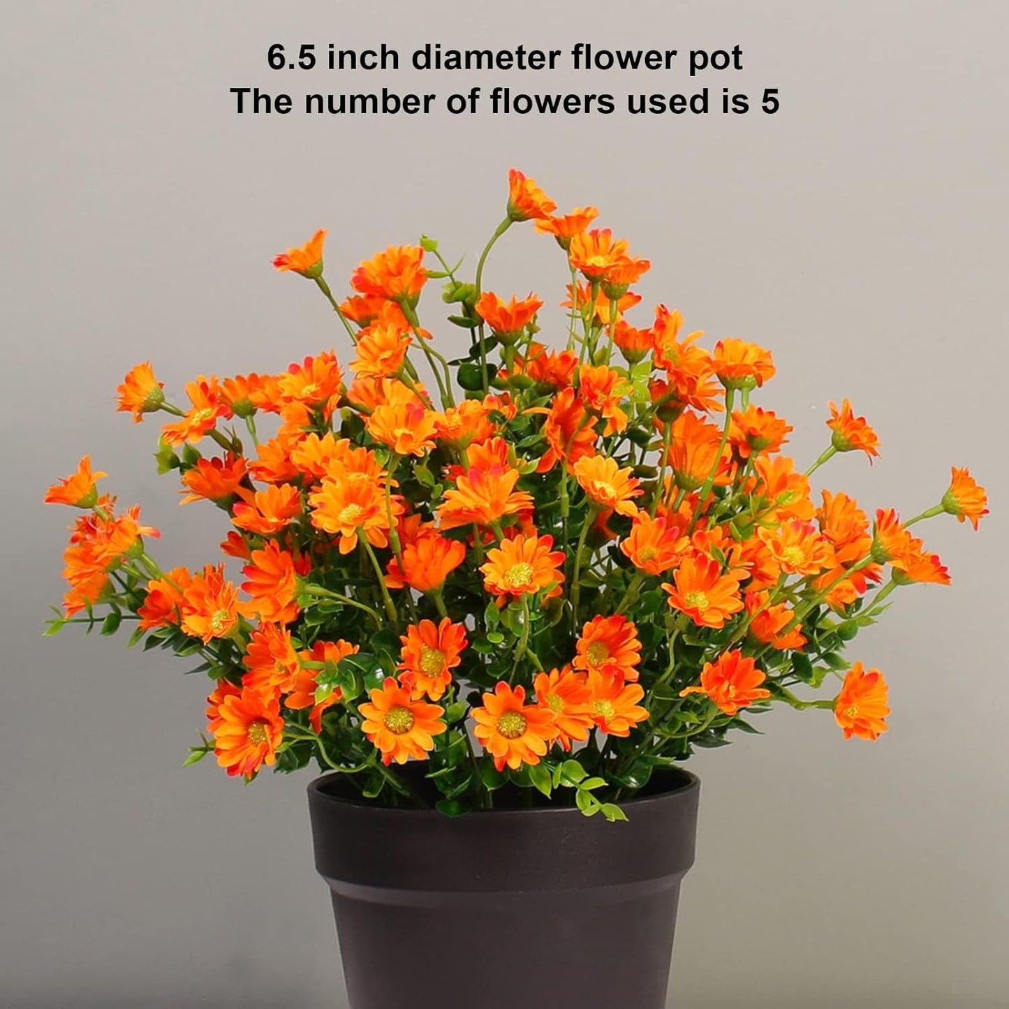 8 Bundles Orange Chrysanthemum UV Resistant Porch Garden
