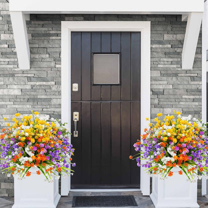 24 Bundles Uieke Silk Plants UV Resistant Porch