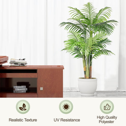 5 ft Tall Triple Golden Cane Palm Artificial
