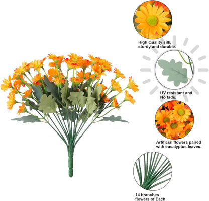 Artificial Daisy Flowers Silk Blooms Outdoor Decor Indoor