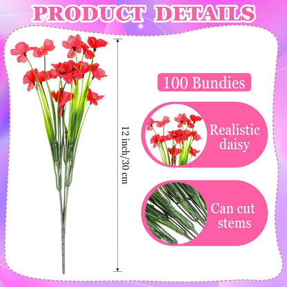 100 Bundles Lyrow Violet Silk Plants UV Porch