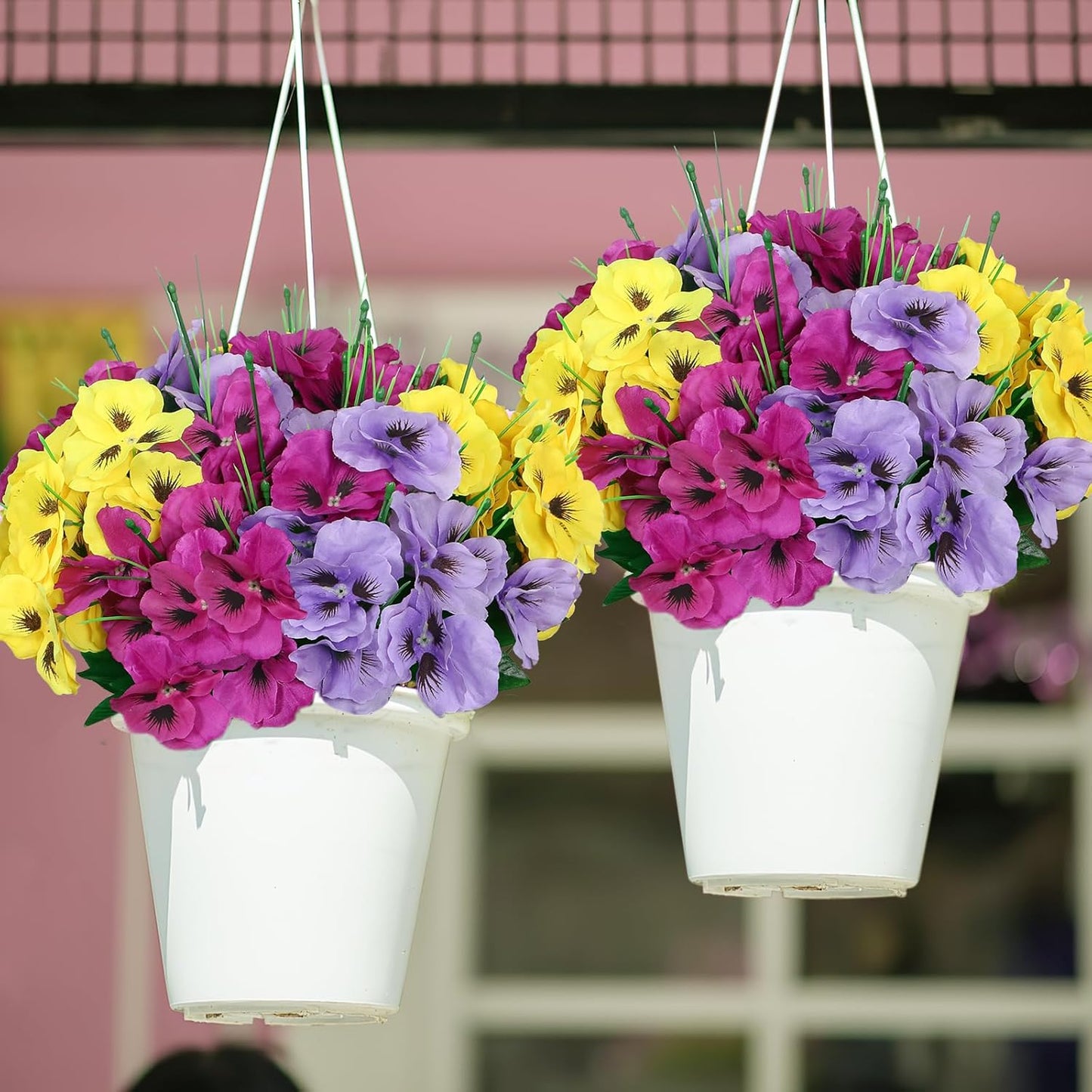 9 bundles Artificial Pansy Flowers Resistant Silk UV