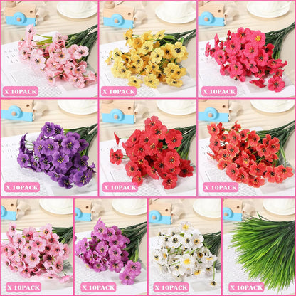 100 Bundles Lyrow Violet Silk Plants UV Porch