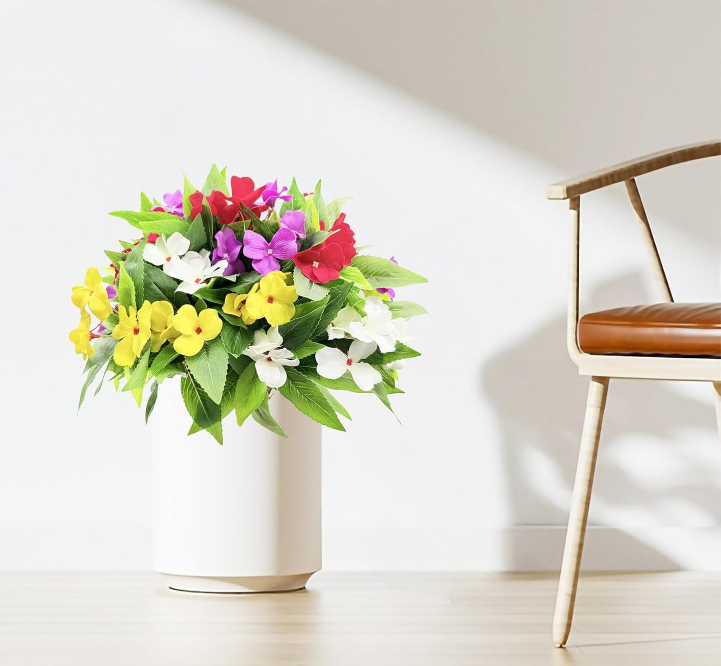 4 pcs Artificial Impatiens Bouquet Multicolor Resistant UV