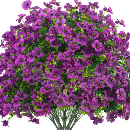 16 bundles Artificial Outdoor Flowers Resistant Silk UV