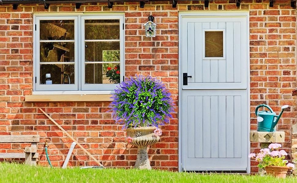 2 pack 15.7 inch Artificial Lavender Topiary Ball