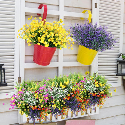 42 Bundles Silk Plants UV Resistant Porch Garden