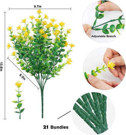 21 Bundles PE Plants UV Resistant Porch Garden