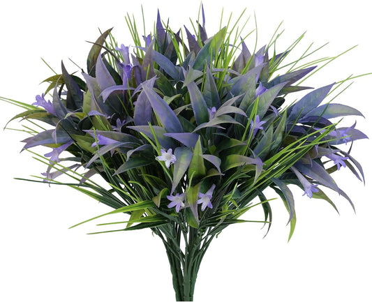 8 bundles Artificial Plants Bushes Outdoor Resistant UV