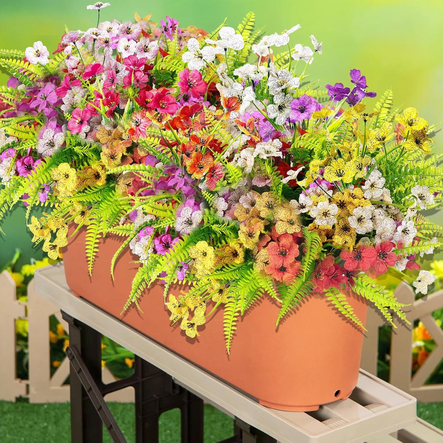 14 Pcs UV Resistant Silk Stems Outdoor Porch