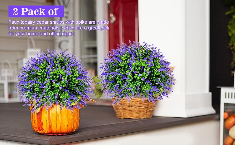 2 pack 15.7 inch Artificial Lavender Topiary Ball
