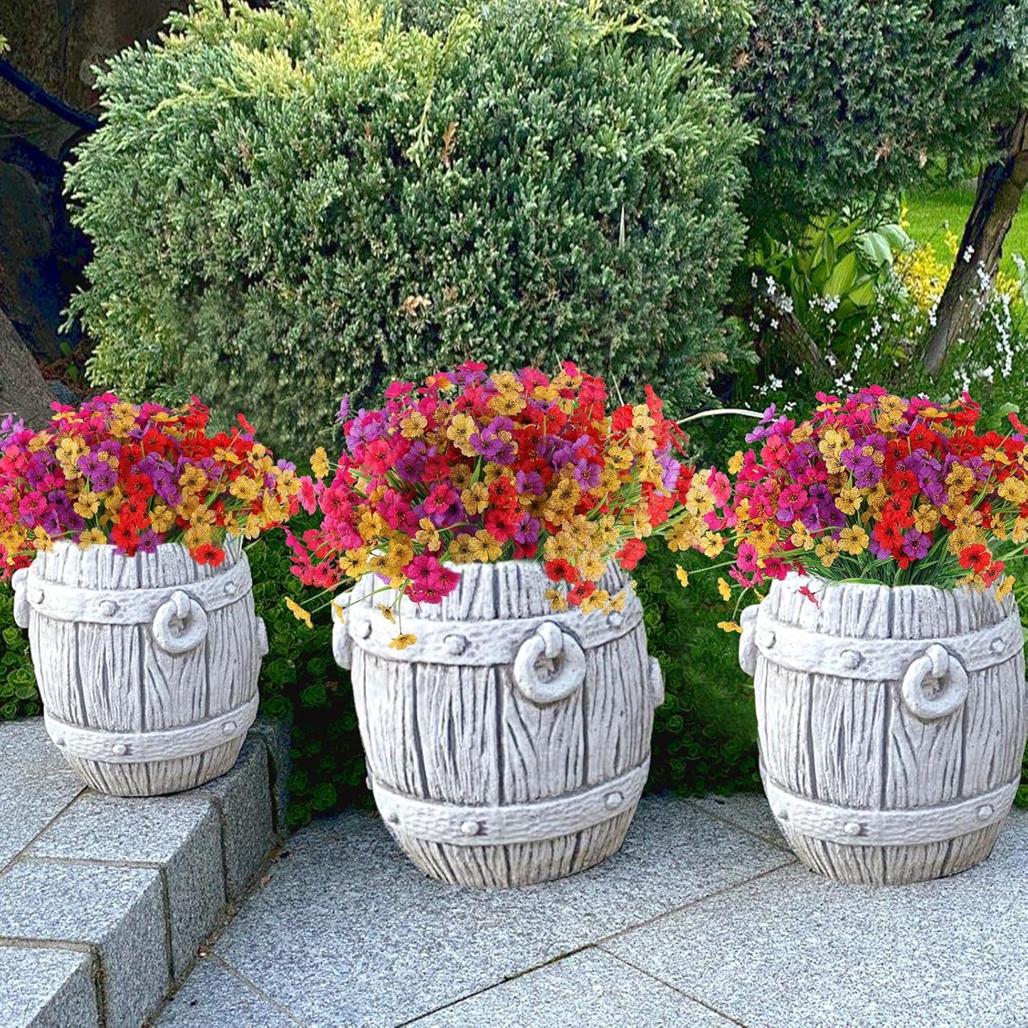 28 Bundles Silk Plants UV Resistant Porch Garden