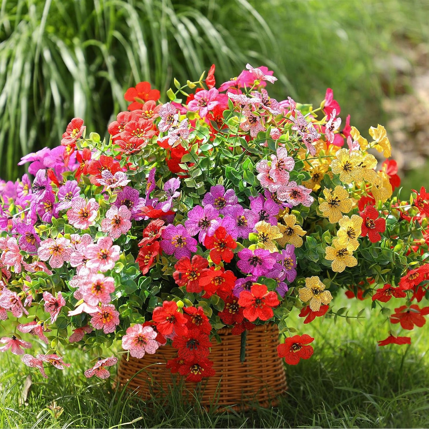 14 pcs Artificial Silk Flowers Plastic Plants Rose