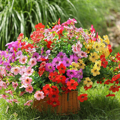 14 pcs Artificial Silk Flowers Plastic Plants Rose