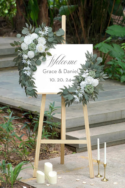 2 pack Olalaka Sage Green White Wedding Flower