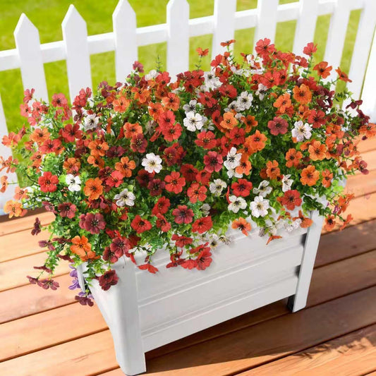 12 Bundles Multicolor Rose Grass UV Resistant Porch