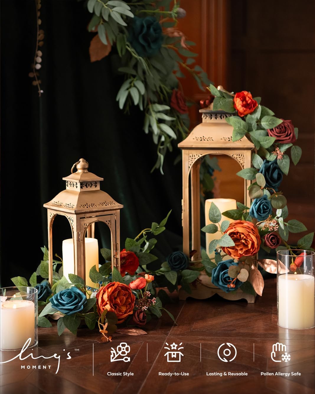 Ling Moment Flowers Box Artificial Greenery Stems Foam