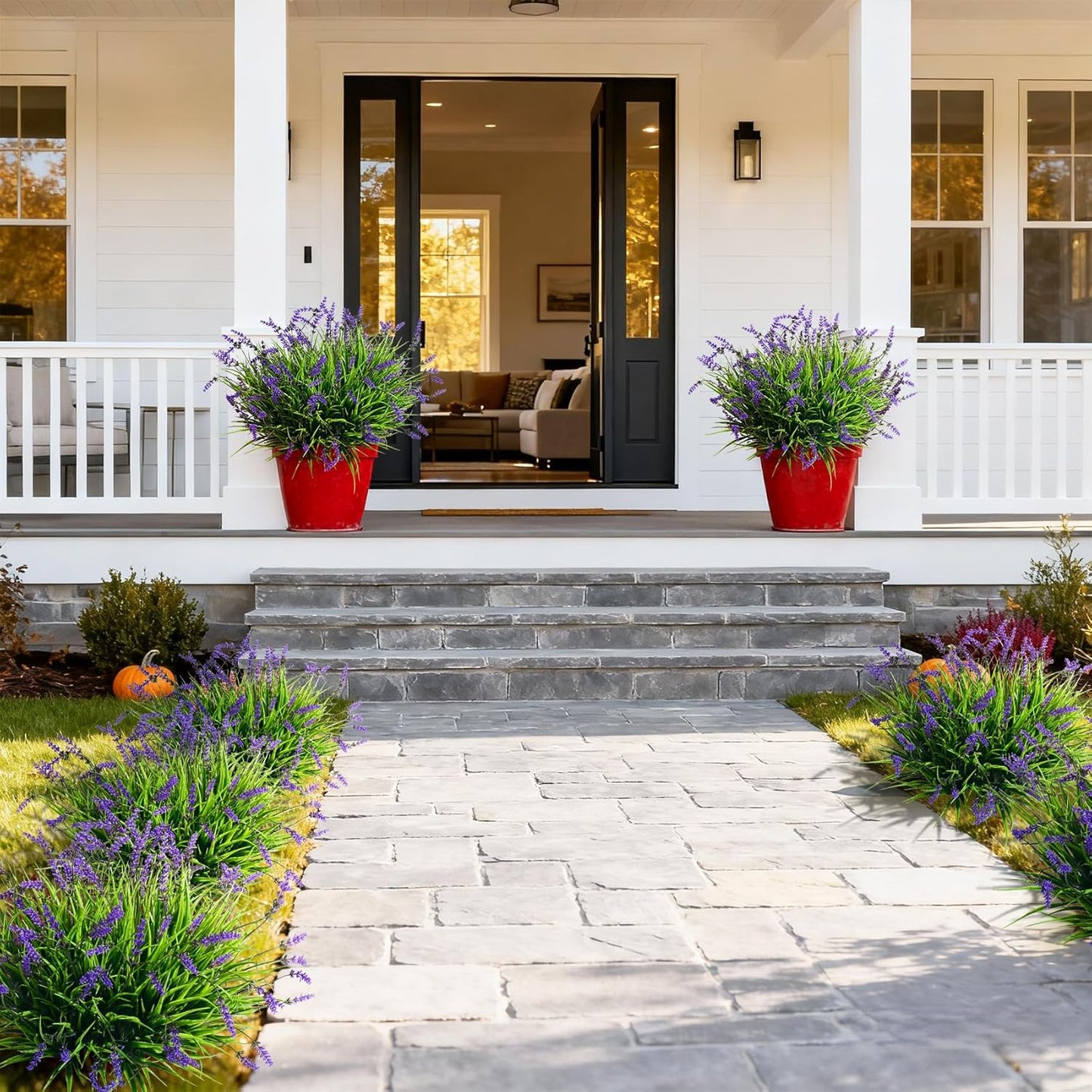 12 bundles Artificial Lavender Flowers Monkey Grass Home