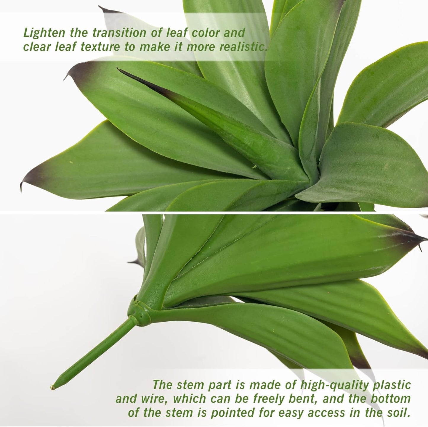 2 pack Artificial Agave Plants Resistant Succulents UV