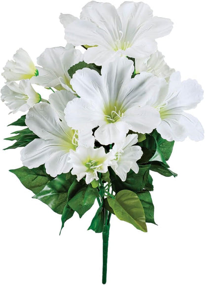 Oakridge Petunia Bush Outdoor White Flowers Artificial Decor