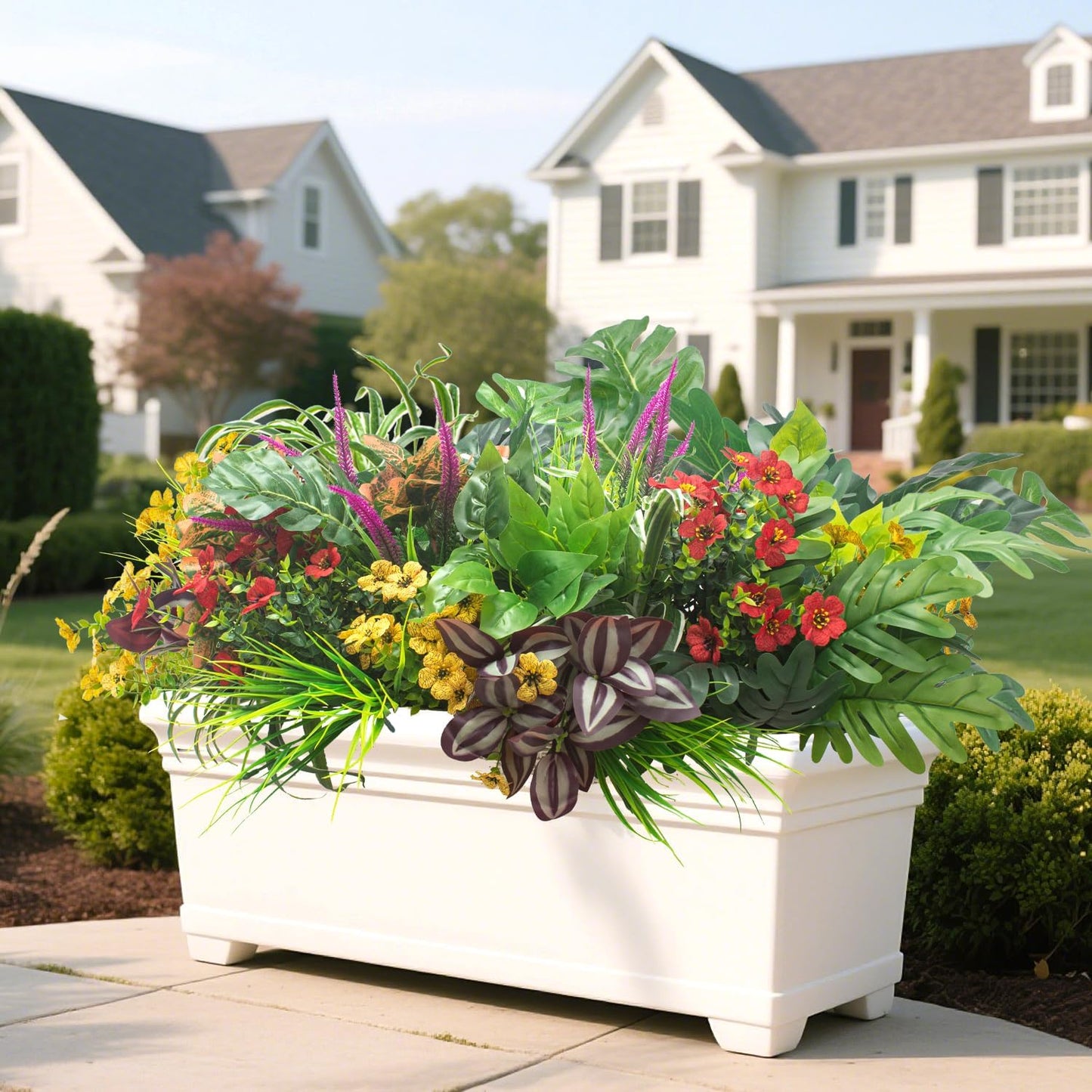 20 pcs Resistant Artificial Plants Shrubs Outdoor UV