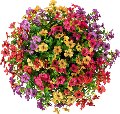 Artificial Hanging Flower Basket Resistant Silk UV Rose