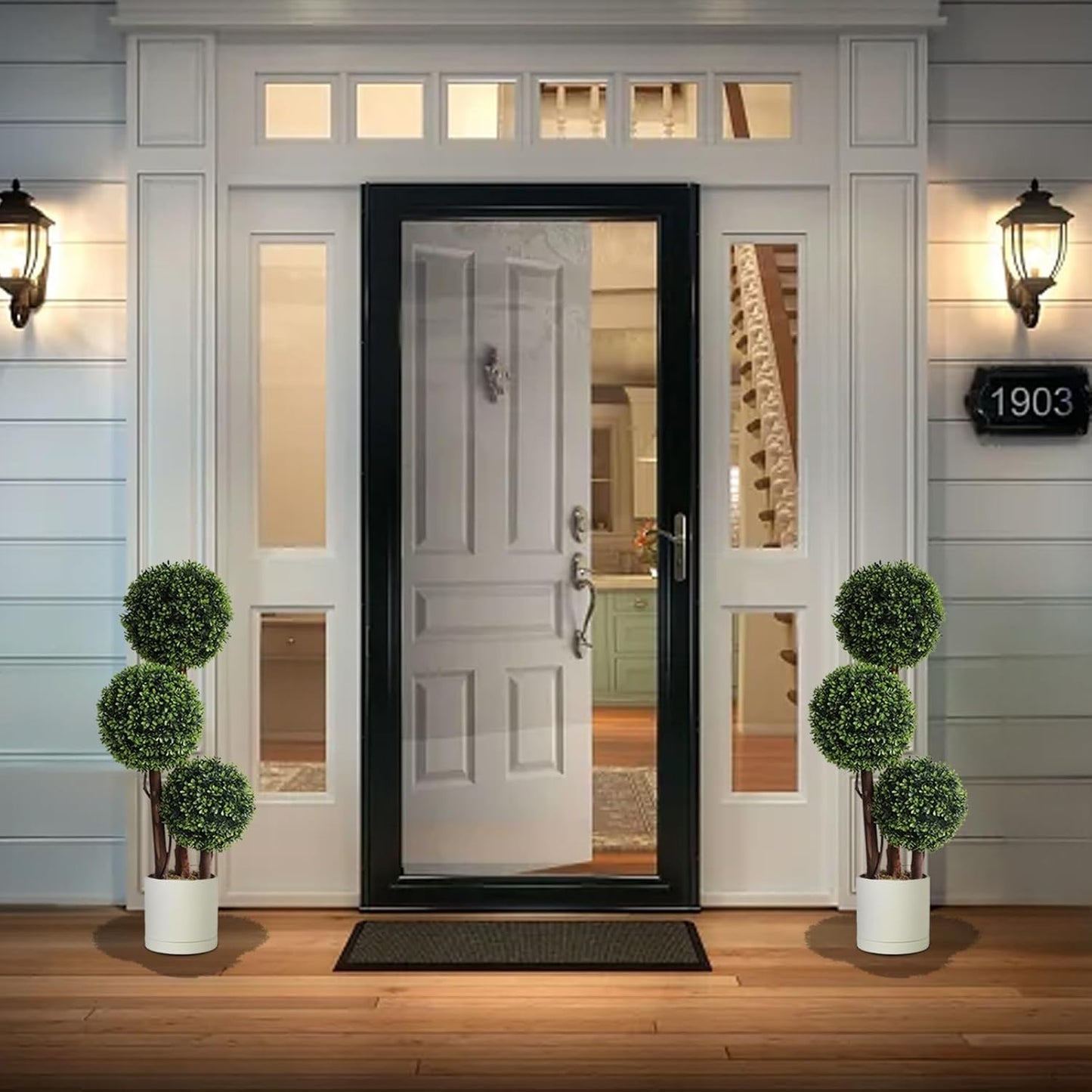 3 ft Artificial Triple Ball Boxwood Topiary Trees