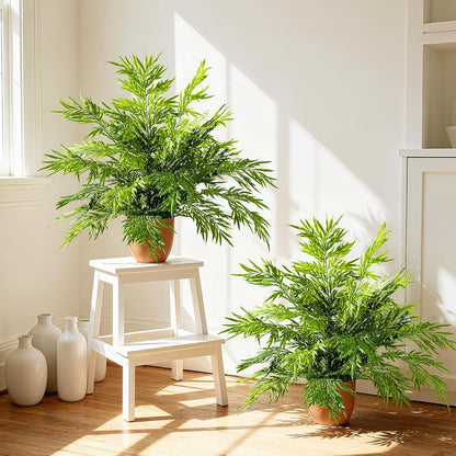 2 pack Artificial Boston Fern Plants Pots Greenery