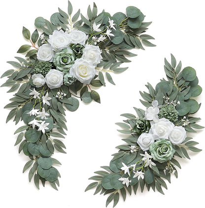 2 pack Olalaka Sage Green White Wedding Flower