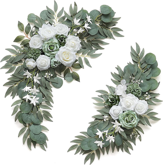 2 pack Olalaka Sage Green White Wedding Flower