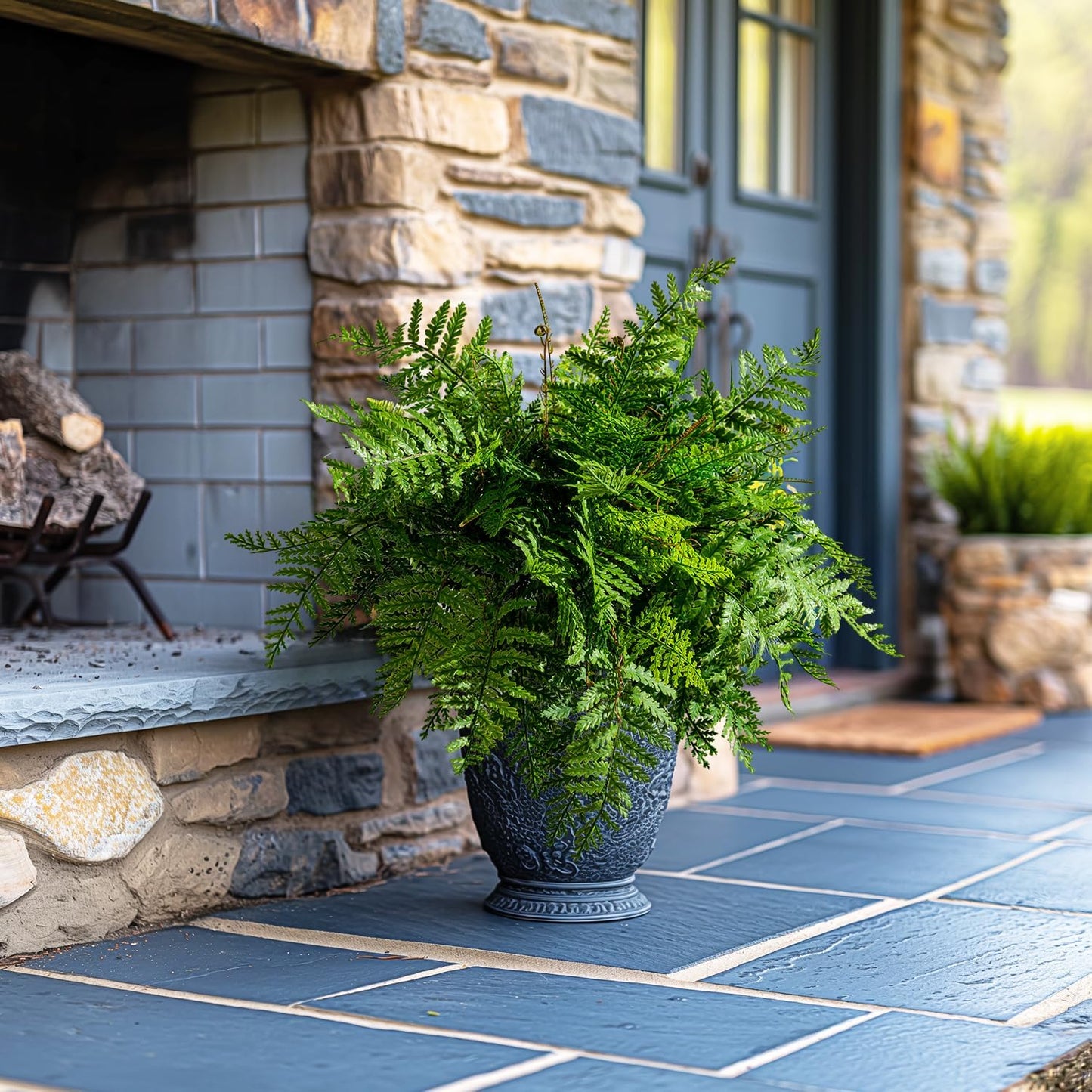 4 pcs Artificial Boston Ferns Resistant Large UV