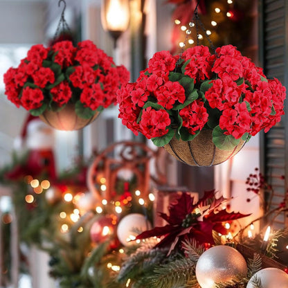 12 pcs Artificial Geranium Flowers Rose Home Kitchen