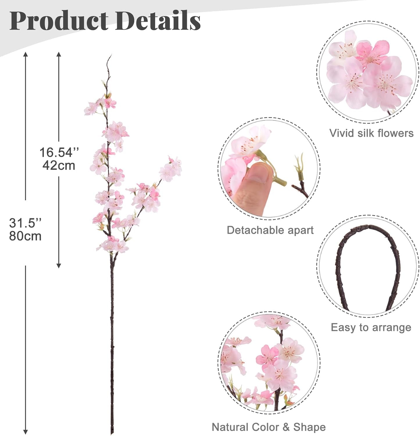 6 pcs 31.5 inch Cherry Blossom Branches Decor