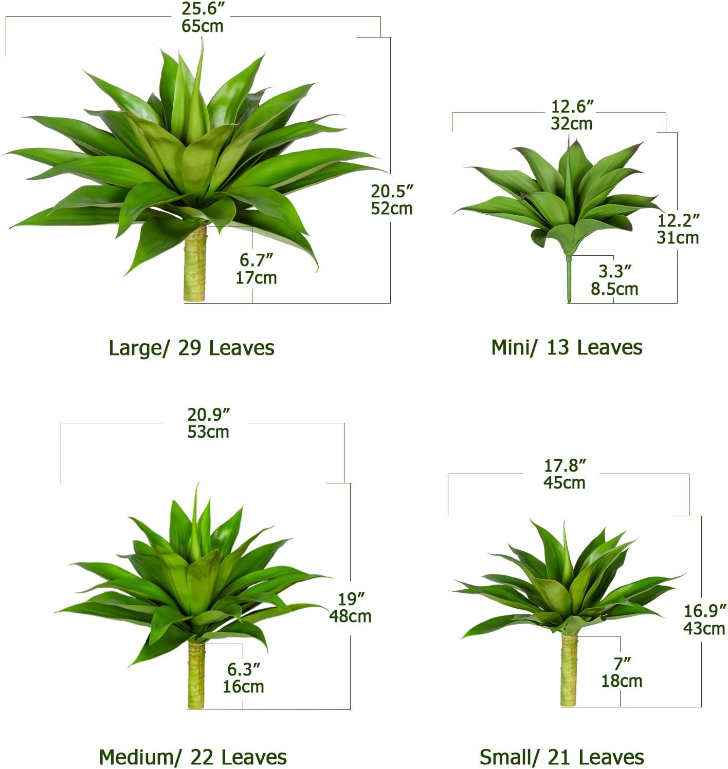 2 pack 28 inch Artificial Agave Plants Large