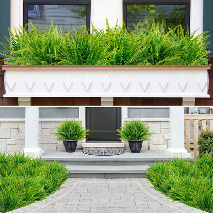 12 bundles Artificial Boston Ferns Resistant Greenery UV