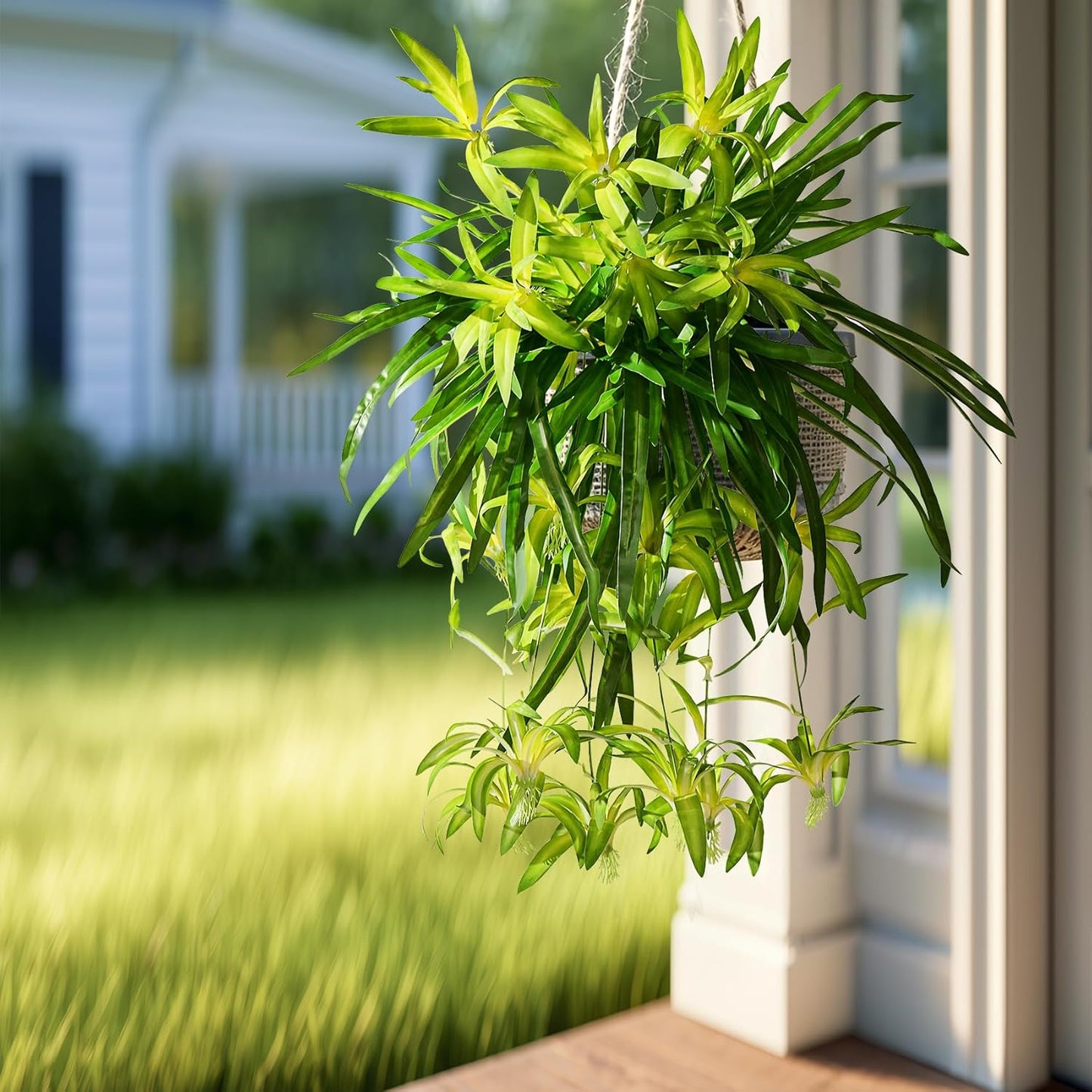 2 pcs Artificial Spider Hanging Plants Chlorophytum Greenery