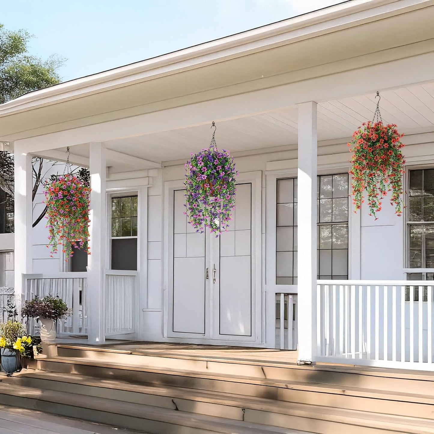 2 pcs Artificial Hanging Flowers Eucalyptus Leaves Home