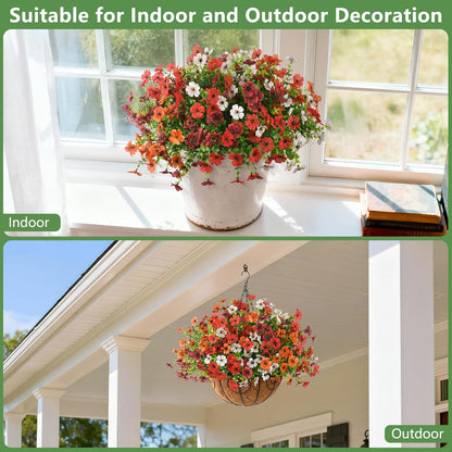 12 Bundles Multicolor Rose Grass UV Resistant Porch