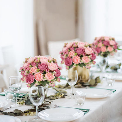 Artificial Peonies Silk Flowers Pink Peony Bouquet Decor