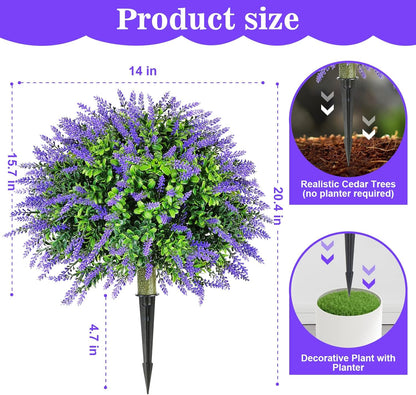 2 pack 15.7 inch Artificial Lavender Topiary Ball