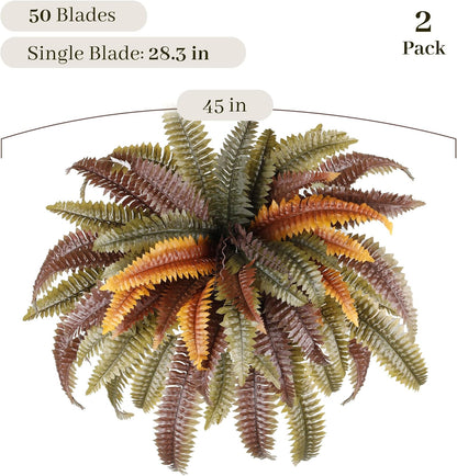 2 pack 45 inch Artificial Boston Ferns Rust