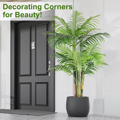 5 ft Tall Triple Golden Cane Palm Artificial