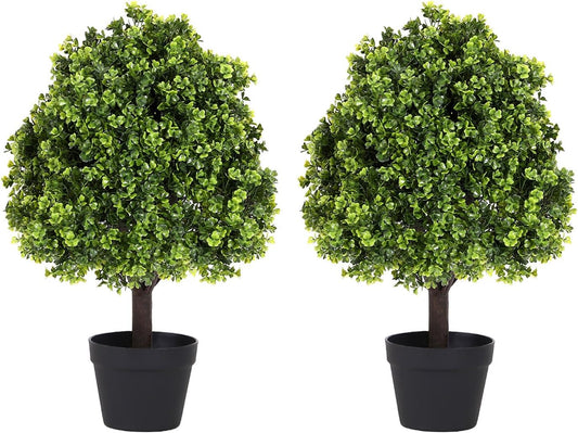 Artificial Boxwood Topiary Trees Set Topiaries Decor Indoor