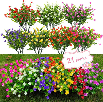 21 Bundles PE Plants UV Resistant Porch Garden