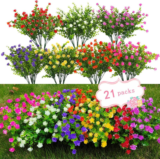 21 Bundles PE Plants UV Resistant Porch Garden