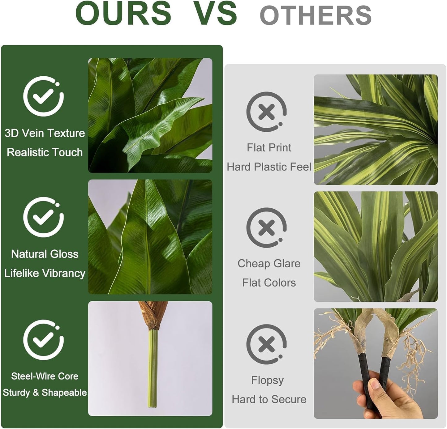 4 pcs Artificial Bird Nest Fern Stems Greenery